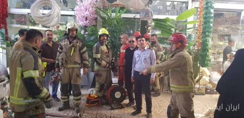 آتش فرضی در بازار گل شهید محلاتی، صحنه‌ای از آمادگی برای بحران