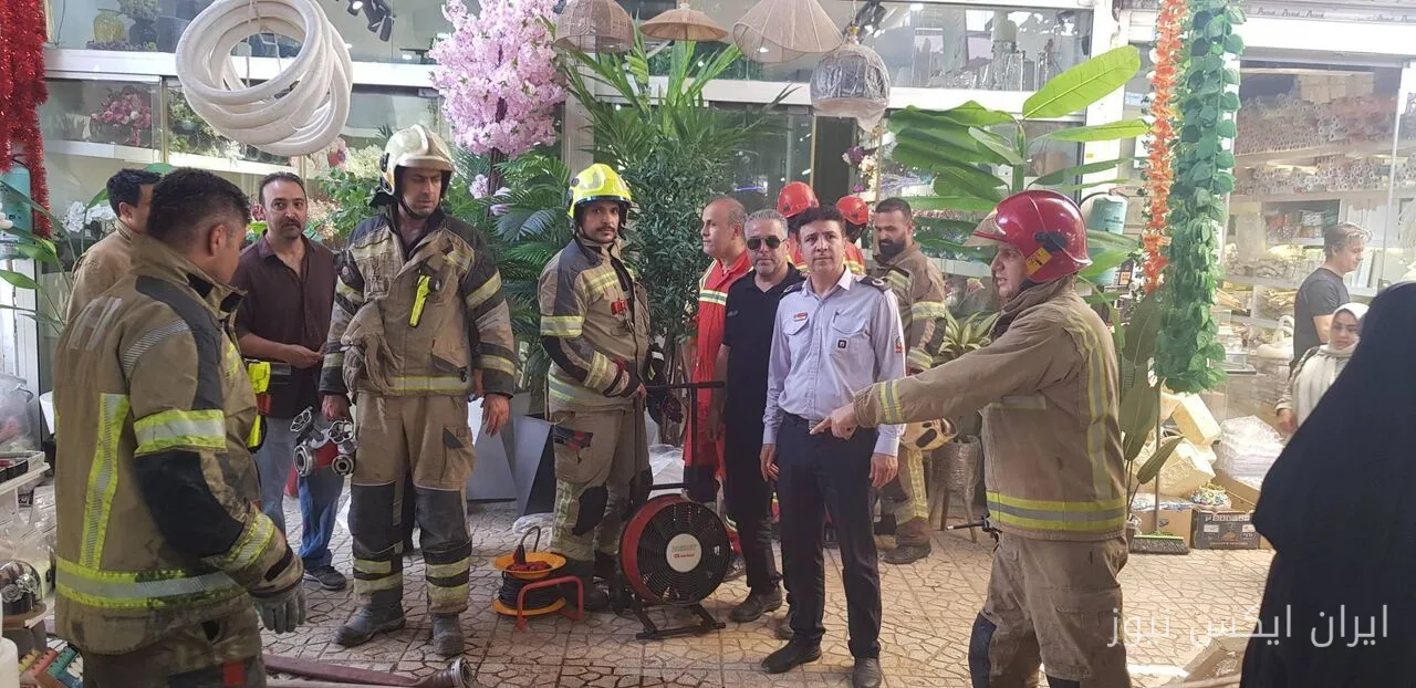 آتش فرضی در بازار گل شهید محلاتی، صحنه‌ای از آمادگی برای بحران