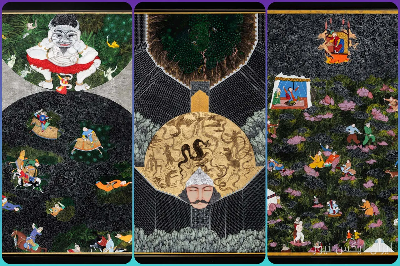 The exhibition "Between Two Worlds" by Maryam Estaki opened at Kiman Gallery
